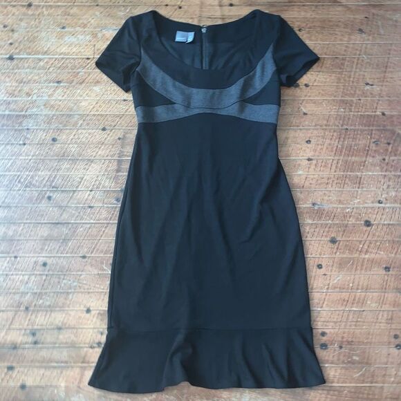 Muse business casual 2 knit ruffled hem little black dress - Picture 1 of 3